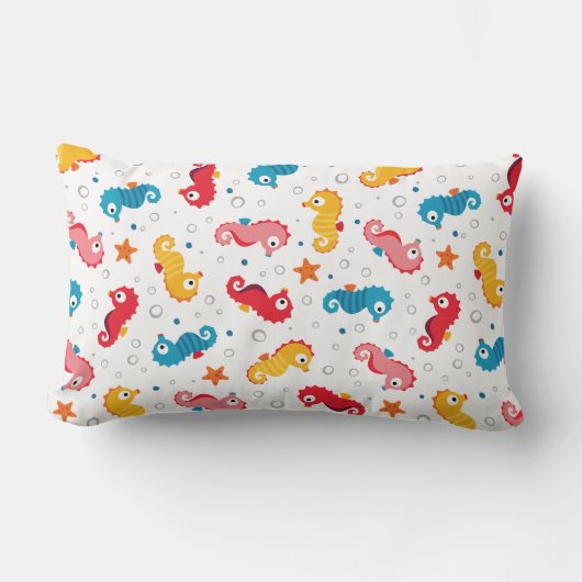 Coussin Rectangle Motif sans couture de hippocampes (Recto)