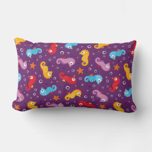 Coussin Rectangle Motif sans couture de hippocampes