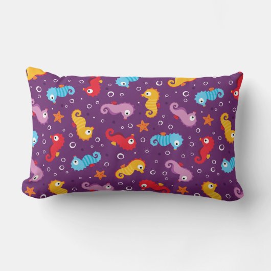 Coussin Rectangle Motif sans couture de hippocampes (Recto)