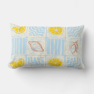 Coussin Rectangle Motif sans couture de style amalfi avec des citron