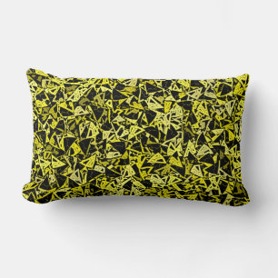 Coussin Rectangle Motif sans couture de triangle noir jaune