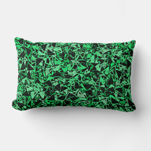 Coussin Rectangle Motif sans couture de triangle noir vert