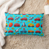 Coussin Rectangle Motif sans couture de voitures, de fusées et d'éto (Couverture)