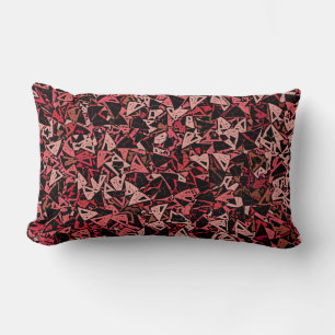 Coussin Rectangle Motif sans fin de triangle rose rouge noir