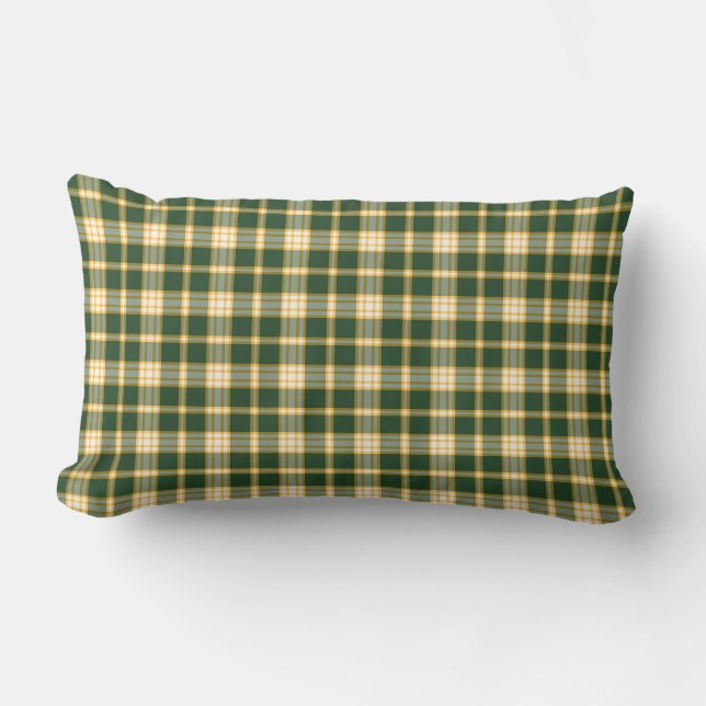 Coussin Rectangle Motif sport foncé vert et jaune or (Recto)