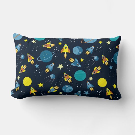 Coussin Rectangle Motif Thématique Spatial Coloré (Recto)