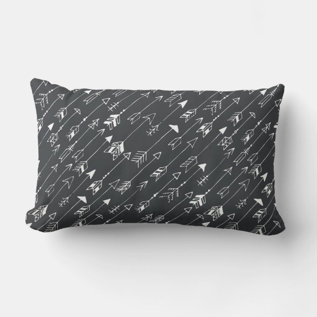 Coussin Rectangle Motif transparent avec flèches sur un arrière - pl (Recto)