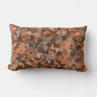Coussin Rectangle Motif Triangle Orange Marron