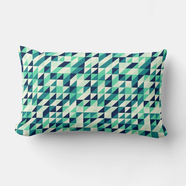 Coussin Rectangle Motif Triangle Vert Clair (Recto)