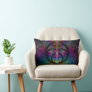 Coussin Rectangle Motif tripant coloré abstrait d'art fractal