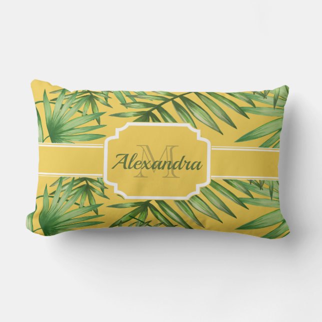 Coussin Rectangle Motif tropical (Recto)