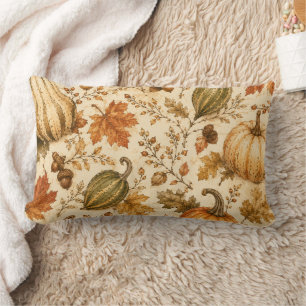 Coussin Rectangle Motif vintage de citrouille et de gourdes d'automn