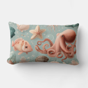 Coussin Rectangle Motif Whimsical Marine