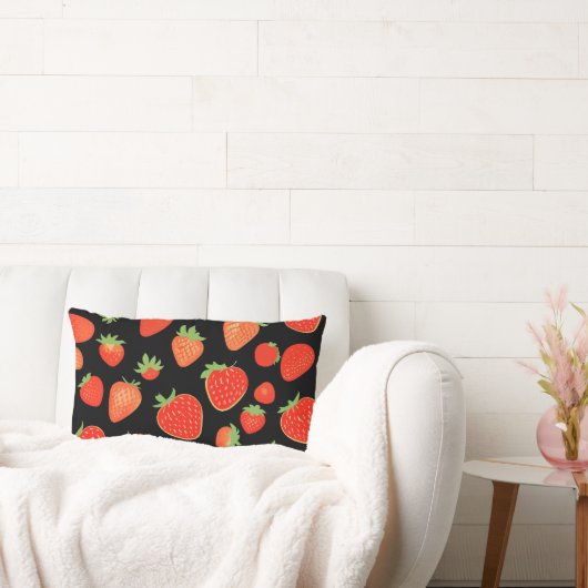 Coussin Rectangle Motifs de fraises (Canapé)