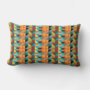 Coussin Rectangle motifs géométriques colorés
