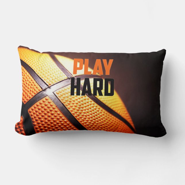 Coussin Rectangle Motivation du basket-ball - jouer dur par le contr (Recto)