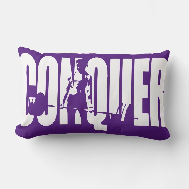 Coussin Rectangle Motivation pour le poids féminin - CONQUER (Recto)