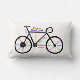 Coussin Rectangle Mots Motivationnels, Vélo, Cyclisme, Moke Mens