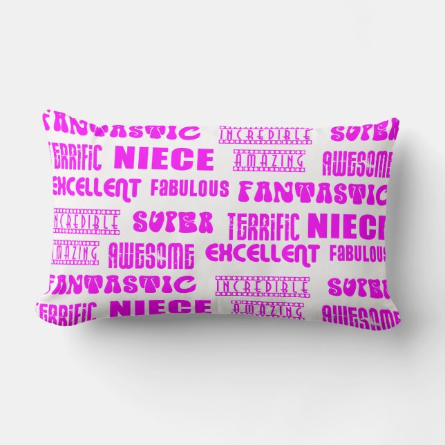 Coussin Rectangle Mots roses frais de positifs de nièces de la (Recto)