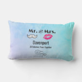 Coussin Rectangle Moustache & Lèvres M. & Mme - Anniversaire (Verso)