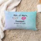 Coussin Rectangle Moustache & Lèvres M. & Mme - Anniversaire (Couverture)