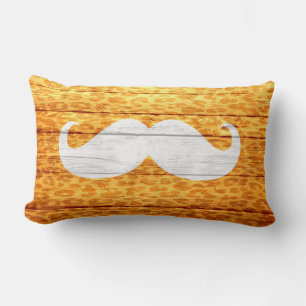 Coussin Rectangle Moustache sur Empreinte de léopard bois #10