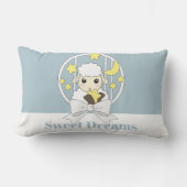 Coussin Rectangle Mouton Mignon Bleu Pastel Rétro (Recto)