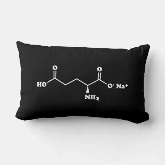 Coussin Rectangle MSG Monosodium Glutamate Molecule Formule chimique (Verso)