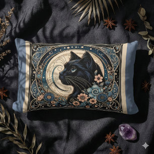 Coussin Rectangle Muse de minuit dans un cadre de lune Petaled