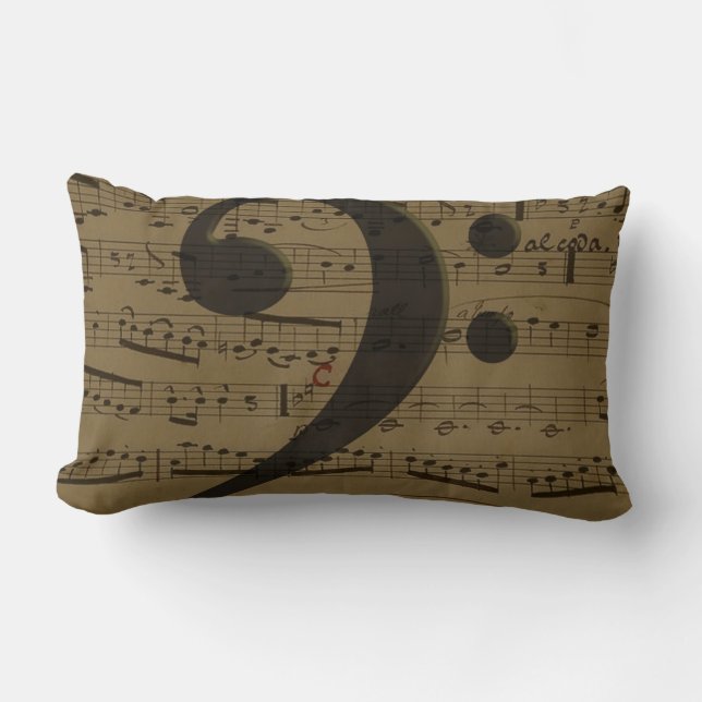 Coussin Rectangle Musical Treble Clef Sheet Musique Classique (Recto)