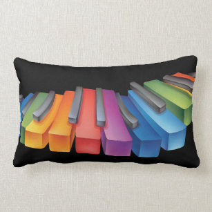 Coussin Rectangle Musique colorée de cool de clavier