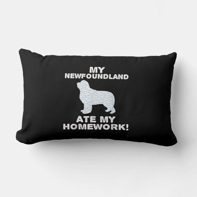 Coussin Rectangle My Newfoundland ate my homework | dologe venin (Recto)