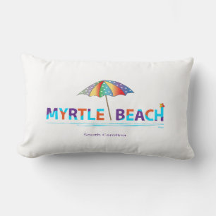 Coussin Rectangle Myrtle Beach, SC avec Umbrella Graphic