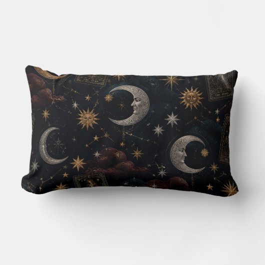 Coussin Rectangle Mystical Tarot Moon Throw Pillow (Recto)