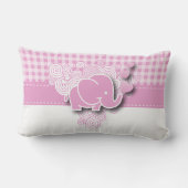 Coussin Rectangle Naissance rose et blanche d'éléphant de bébé de (Verso)