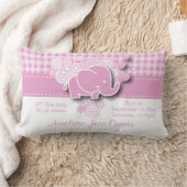 Coussin Rectangle Naissance rose et blanche d'éléphant de bébé de (Couverture)