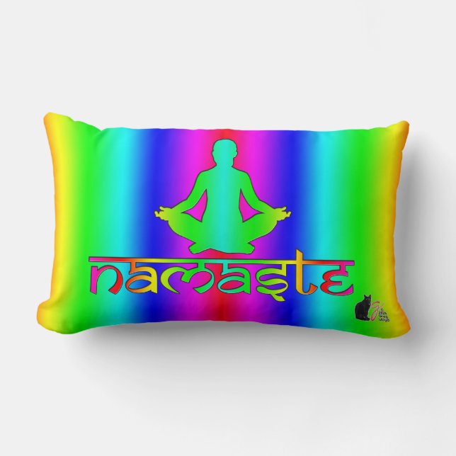 Coussin Rectangle Namaste Intentions Arc-en-Ciel (Recto)