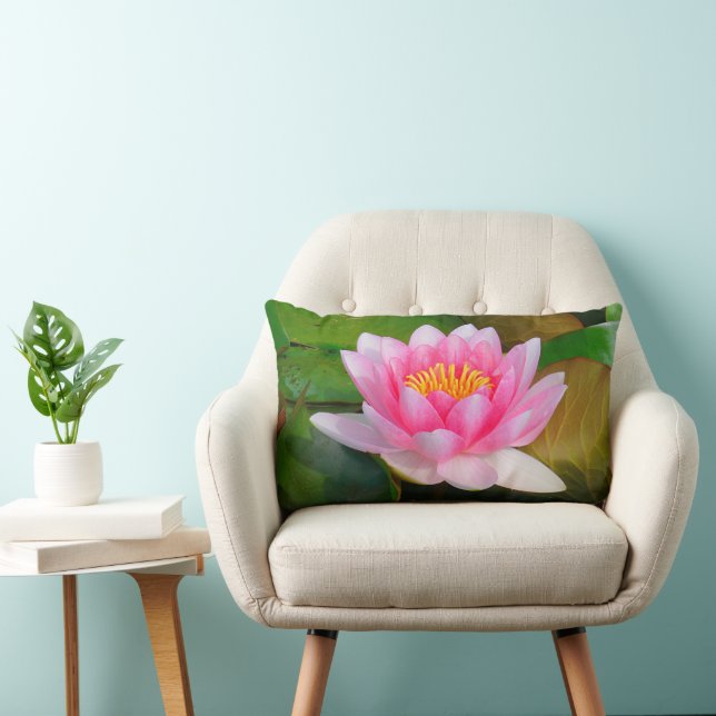 COUSSIN RECTANGLE "NAMASTE-PINK WATER LILY" (PHOTO) (Chaise)