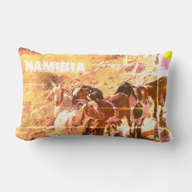 Coussin Rectangle Namibie Afrique Chèvres namibiennes (Recto)