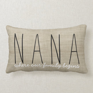 Coussin Rectangle Nana... où notre famille commence Grand-mère Couss