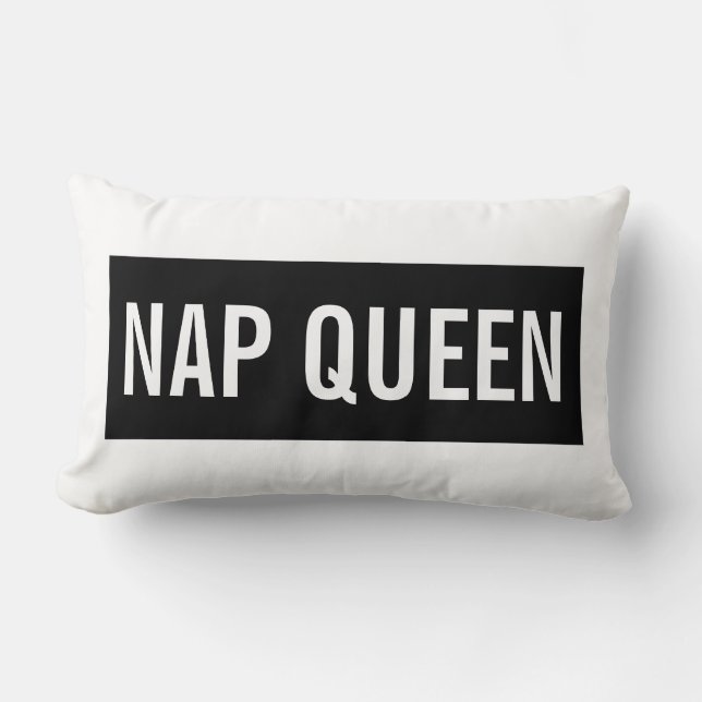 Coussin Rectangle Nap reine noir blanc (Recto)