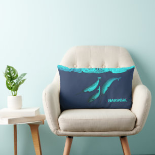 Coussin Rectangle Narwhal Sous La Glace