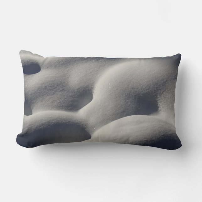 Coussin Rectangle Nature Abstraite des monticules de neige mousseuse (Recto)