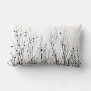 Coussin Rectangle Nature en noir et blanc