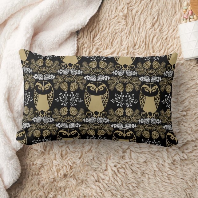 Coussin Rectangle Nature Owl Folk Art (Couverture)