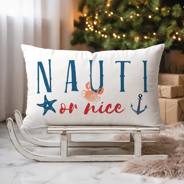 Coussin Rectangle Nauti ou Nice Côte Noël (Créateur téléchargé)
