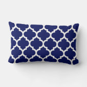 Coussin Rectangle Navy Blanc Marocain #5 Émeraude 3 Initiale Monogra (Verso)
