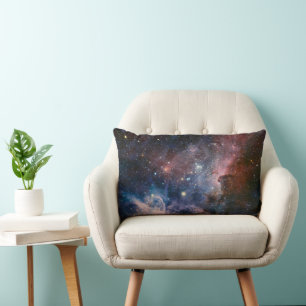 Coussin Rectangle Nébuleuse de la Carène rouge et bleue Télescope Hu
