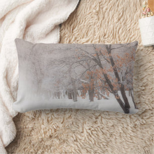 Coussin Rectangle Neige d'hiver   Lac Kussharo