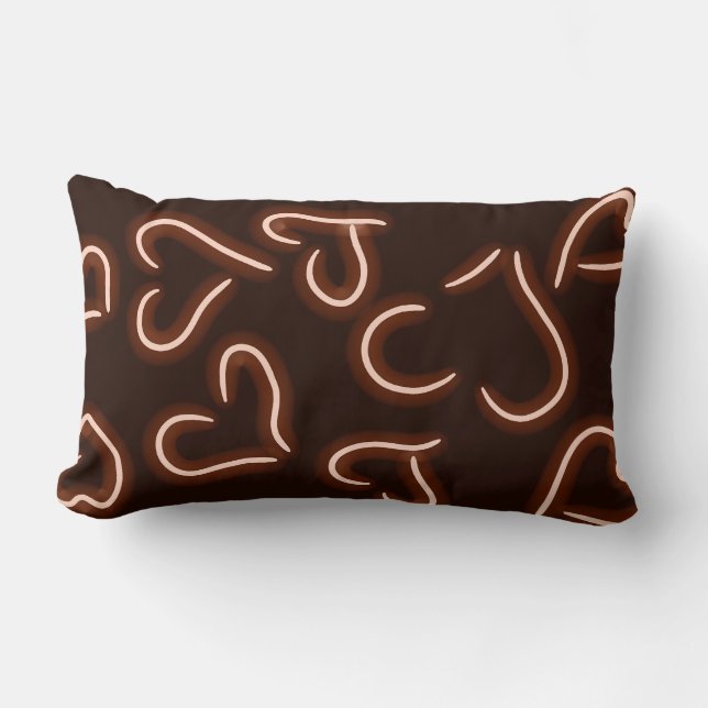 Coussin Rectangle Neon Hearts Red (Recto)